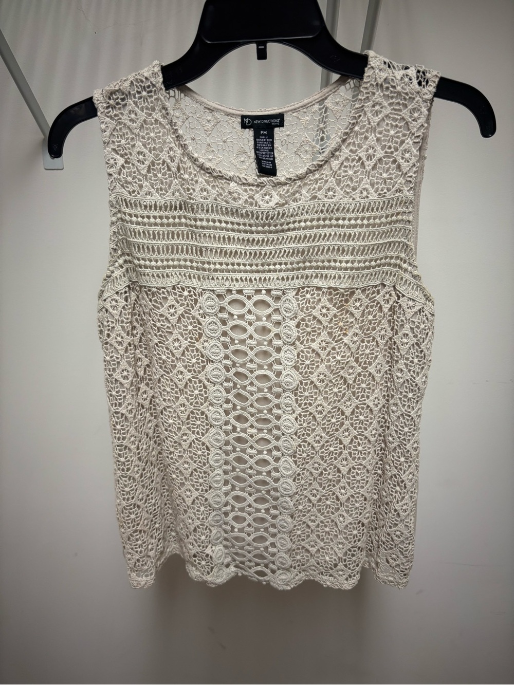 new directions Cream Crochet Lace Sleeveless Camisole